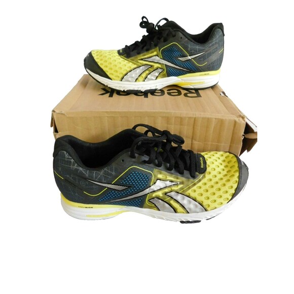 Reebok One Taikan Racer Running Sneakers Women's sz 9.5 M Black Blue Silver - Picture 1 of 4